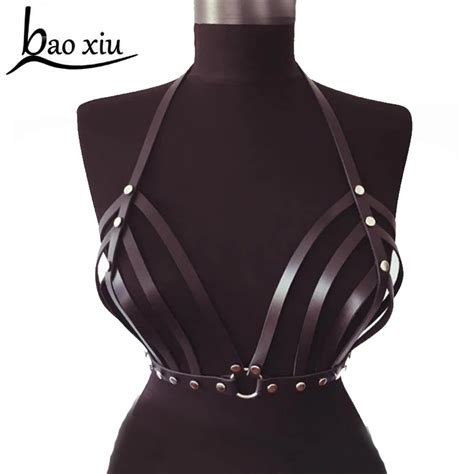 new brand punk harajuku garters faux leather body bondage cage sculpting harness lingerie gothic