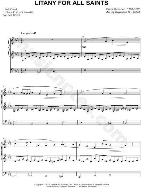 Pdf dinámico, con reproductor de audio que ejecuta una interpretación al piano de la litaniei de schubert. Franz Schubert "Litany for All Saints" Sheet Music in Eb Major - Download & Print - SKU: MN0097534