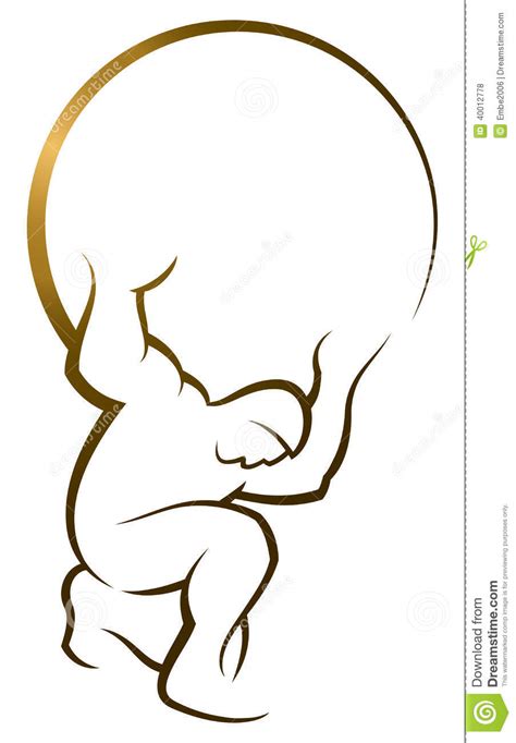 Ἄτλας, átlas) is a titan condemned to hold up the celestial heavens or sky for eternity after the titanomachy.atlas also plays a role in the myths of two of the greatest greek heroes: Atlas Holding World Logo stock vector. Illustration of ...
