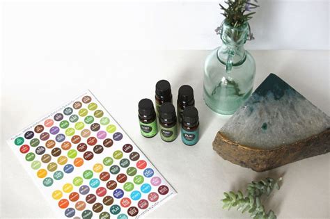 I keep an empty 15 ml bottle filled with carrier oil in my travel kits so it's always within reach. Bottle Cap Essential Oil Stickers | Edens garden essential ...
