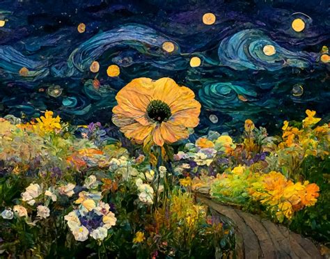 Monet And Van Gogh Inspired Digital Art Starry Night And Etsy