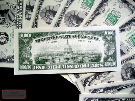 10 One Million Dollar Bills 5 Bill Pack Fake Play Novelty Money Million