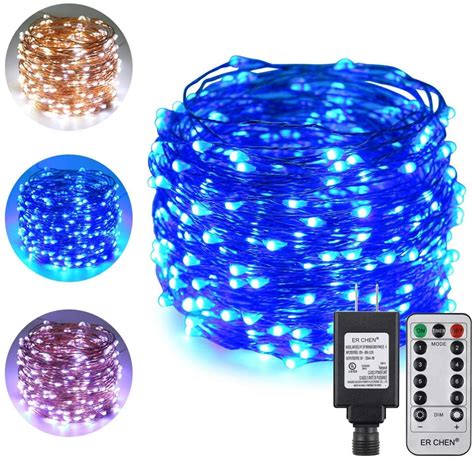 Erchen Dual Color Led String Lights 33 Ft 100 Leds Plug In Copper Wire
