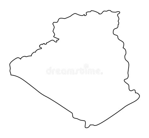 Ejemplo Del Vector Del Mapa Del Esquema De Argelia Ilustración Del