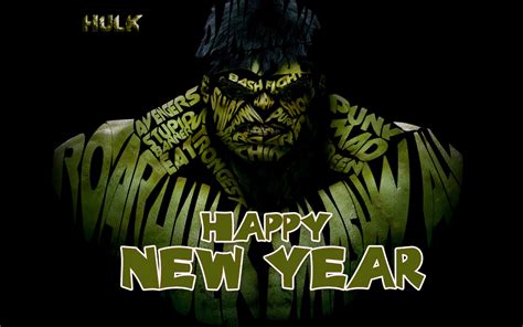 Happy New Year Incredible Hulk Marvel Avenger Superhero Background Hd