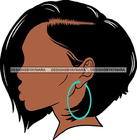 afro girl black faceless woman hoop earrings straight hair style svg c designsbyaymara
