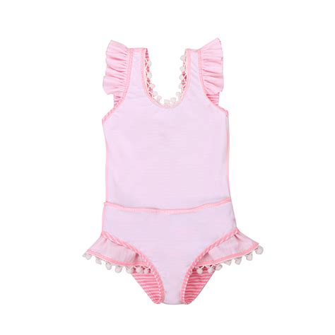 Best Quality Kids Girl Swim Dress One Piece Ruffle Ruched Swimsuit Baby