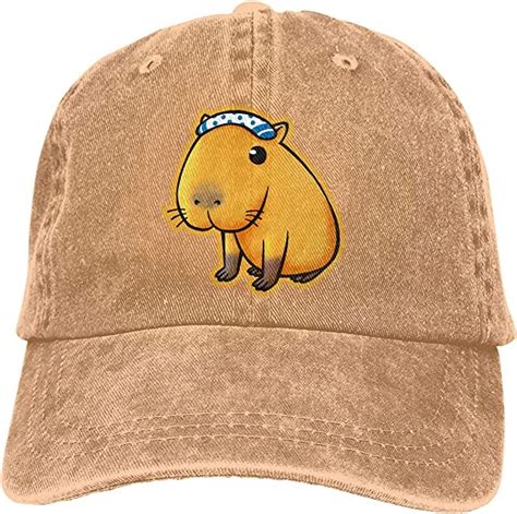 Qncnwi Menswomens Adorable Capybara Denim Baseball Cap Adjustable Trucker Cap Amazonca