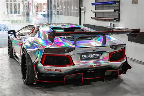 Lamborghini Aventador Rainbow Chrome Wrap Wrapstyle