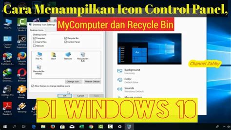 Cara Menampilkan Icon Control Panel Computer Dan Recycle Bin Di