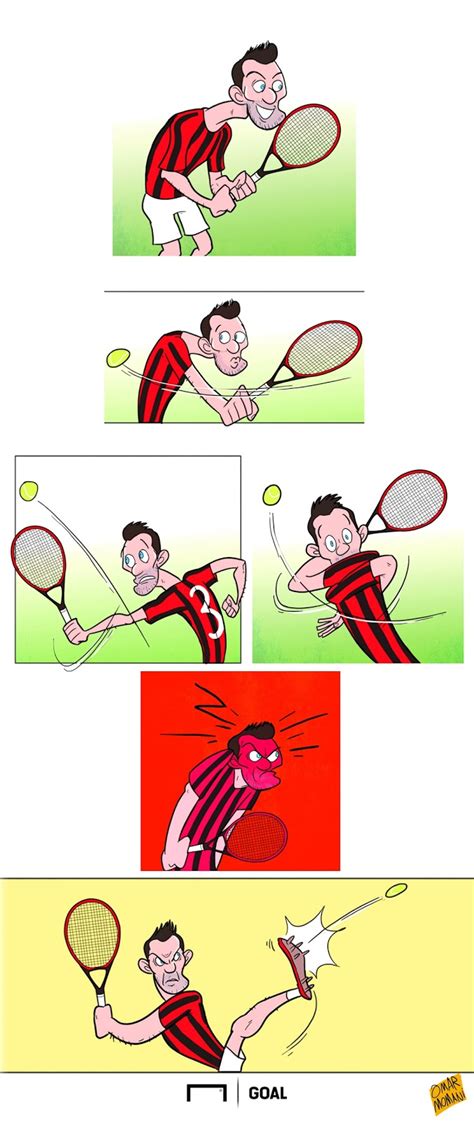 Omar Momani Cartoons Maldini Playing Tennis