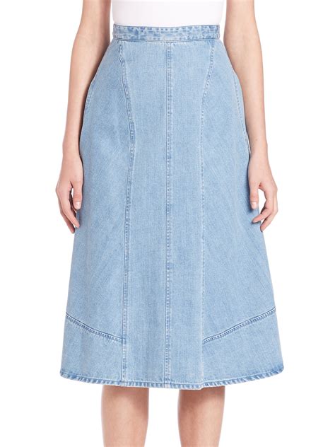 Discover over 3.000 brands at farfetch, new styles added daily. Lyst - Michael Kors Denim Midi Skirt in Blue