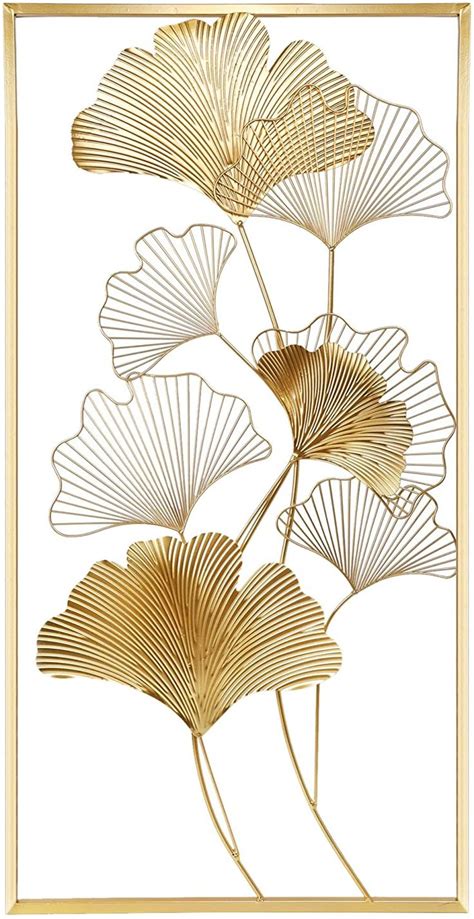 Three Gold Leaves On A White Background