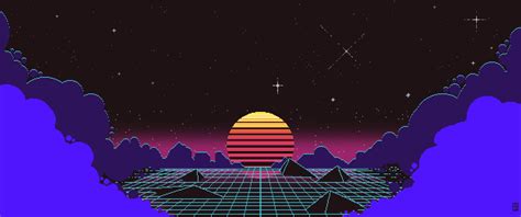 Outrun Pixel Sunset Wallpaper Hd Artist 4k Wallpapers Images And
