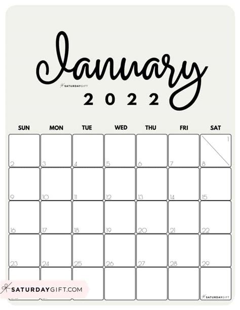 January 2022 Calendar Template Free Printable Calendar Com Free