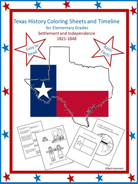 Texas History Coloring Sheets And Timeline 1821 1848 Amped Up Learning