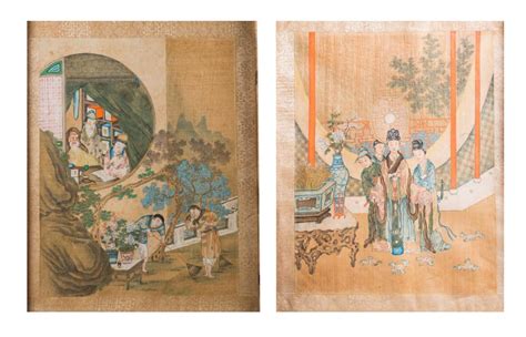 Sold At Auction Chinese Art Chinese Art A Pair Of Paintings On Silk