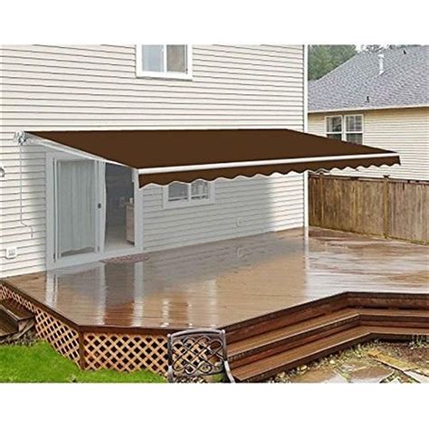 Aleko Motorized Retractable Patio Awning 12x10 Feet 9 Color Selections