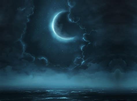 A Mystical Fantasy Night Sky Wallpaper Moonlit Sky Night Skies
