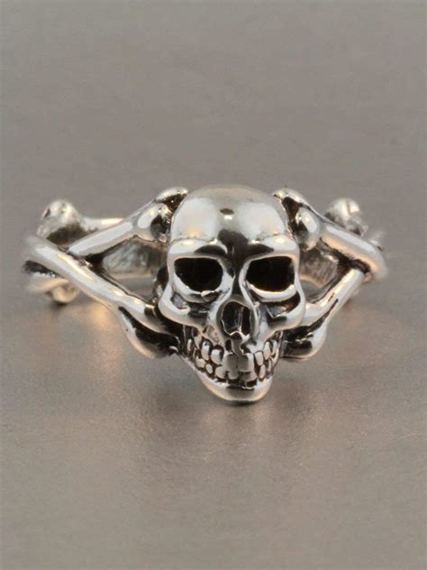 Skull And Crossbones Ring Silver Pirate Ring Silver