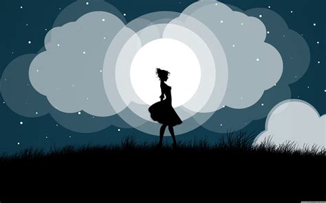 Girl And Moon Wallpapers Wallpaper Cave