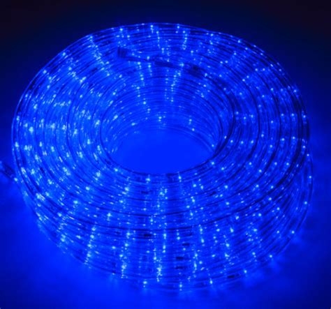 Walcut 100ft 2 Wire Led Rope Lights Blue Lights With Clear Pvc Jacket
