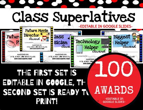 End Of The Year Class Superlatives By Teach Simple