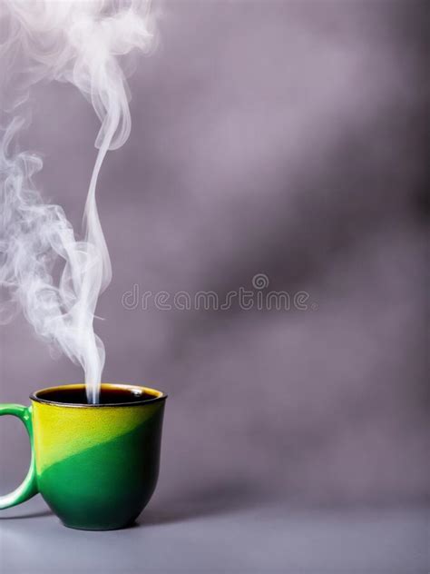 Steam And Savor Green Porcelain Cup With Hot Coffee Stock Image