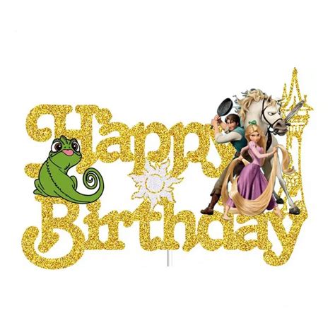 Happy Birthday Princess Rapunzel Tangled Topper In 2023 Happy Birthday Princess Rapunzel