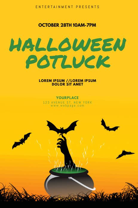 Halloween Potluck Flyer Design Template Postermywall