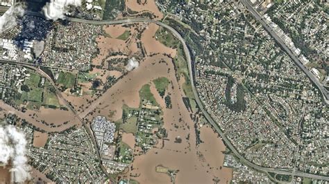 South East Queensland Flood Damage Captured In Before And After Aerial