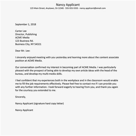 Sample thank you letter after interview to multiple interviewers. Simple Thank-You Note to Send After a Job Interview in ...