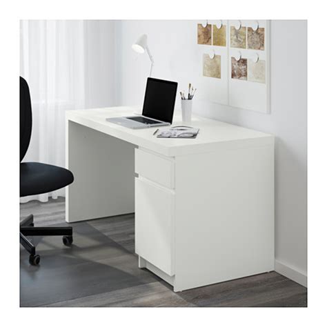 Comes in several veneers and colours. IKEA biurko z szafką 140x65 cm MALM biały kurier24 ...