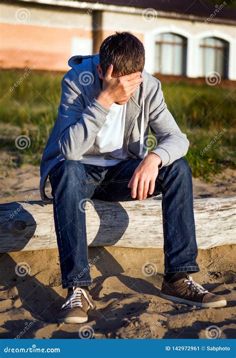 Sad Young Man Stock Image Image Of Country Grass Street 142972961