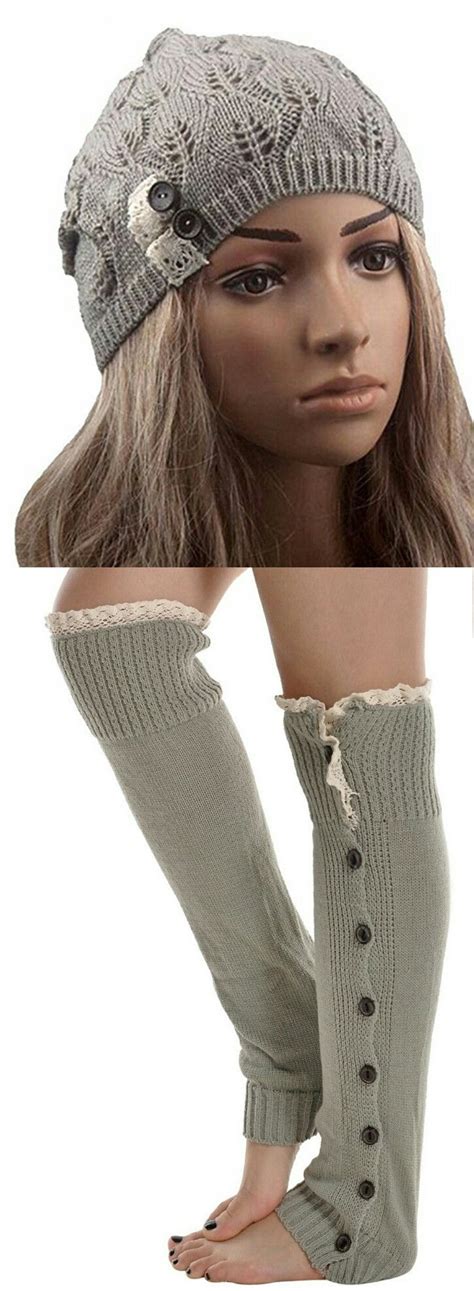 beanie and lw set knit leg warmers leg warmers fashion