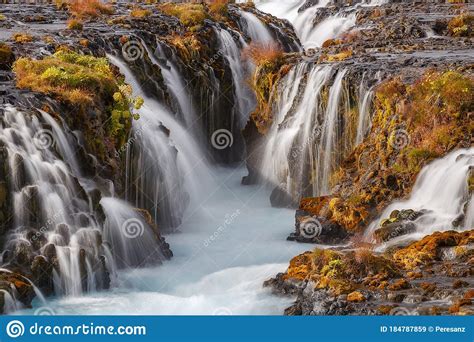 Beautiful Bruarfoss Waterfall Iceland Stock Image Image Of Cascade