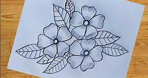 Flower design drawing with pencil