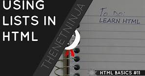 HTML Tutorial for Beginners 11 - HTML Lists