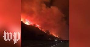 'Absolutely crazy': Drivers share video of Getty Fire roaring along Los Angeles freeway