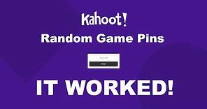 Entering Random Game Pins (Kahoot!)