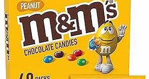 M&M'S Full Size Peanut Milk Chocolate Candy Bulk Pack, 1.74 oz, 48 ct Box