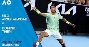 Felix Auger-Aliassime v Dominic Thiem Highlights | Australian Open 2024 First Round