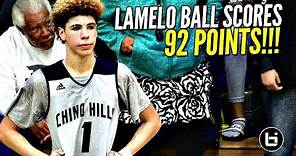 LaMelo Ball Scores 92 POINTS!!!! 41 In The 4th Quarter!! FULL Highlights! Chino Hills vs Los Osos!!