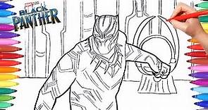 BLACK PANTHER Coloring Pages | Drawing and Coloring Marvel Black Panther Superheroes Coloring Pages