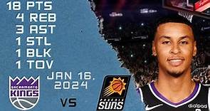 Keegan Murray player Full Highlights vs SUNS NBA Regular season game 16-01-2024