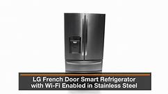 LG 28 cu. ft. 4-Door French Door Smart Refrigerator with Ice and Water Dispenser in PrintProof Stainless Steel LMXS28626S