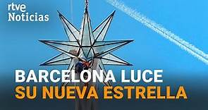 Así han colocado LA ESTRELLA que corona la SAGRADA FAMILIA en Barcelona | RTVE Noticias