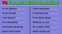 70 Most Commonly Used Sentence Patterns in IELTS Speaking