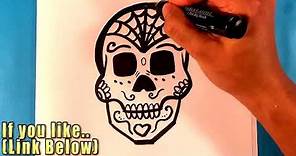 How to Draw Day of the Dead Skull - Drawing for Beginners