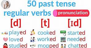 國二上第一課英文文法: 9分鐘學 過去式50個常用規則動詞變化&發音 | Learn 50 common past tense regular verbs | 三爪英文